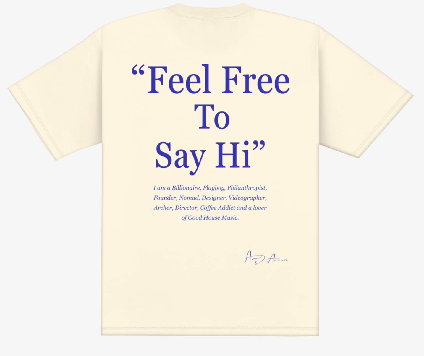 "Feel Free To Say Hi" Shirt, Oversized Heavyweight